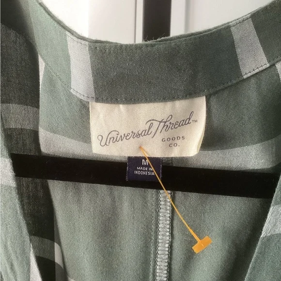 SALE - Universal Thread Olive Plaid Button-Down Shirt - Picture 2 of 3